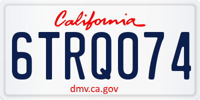 CA license plate 6TRQ074