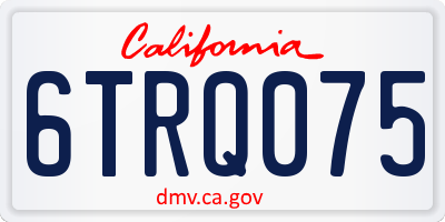 CA license plate 6TRQ075