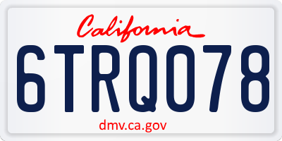 CA license plate 6TRQ078