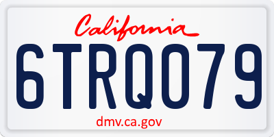 CA license plate 6TRQ079