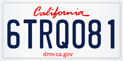 CA license plate 6TRQ081