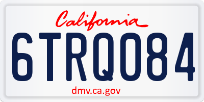 CA license plate 6TRQ084