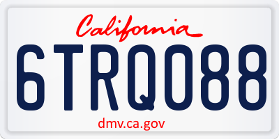 CA license plate 6TRQ088