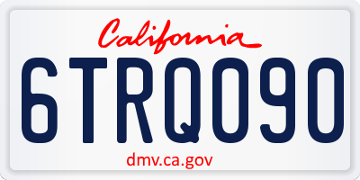 CA license plate 6TRQ090