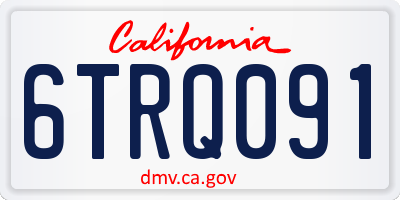 CA license plate 6TRQ091