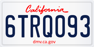 CA license plate 6TRQ093