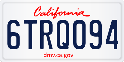 CA license plate 6TRQ094