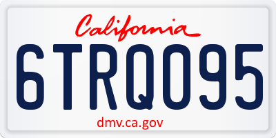 CA license plate 6TRQ095