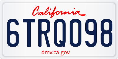 CA license plate 6TRQ098