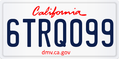 CA license plate 6TRQ099