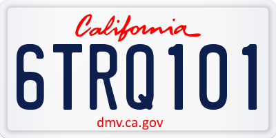 CA license plate 6TRQ101