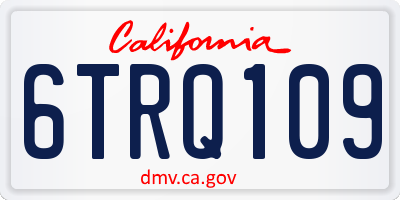 CA license plate 6TRQ109