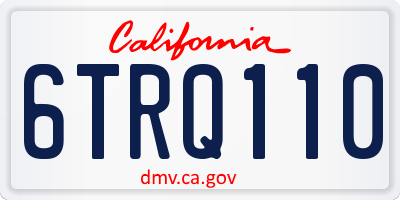 CA license plate 6TRQ110