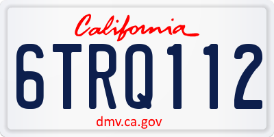 CA license plate 6TRQ112