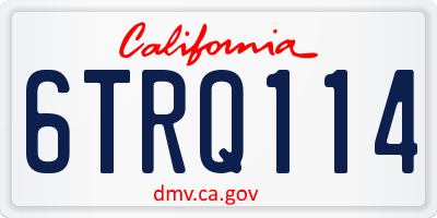 CA license plate 6TRQ114