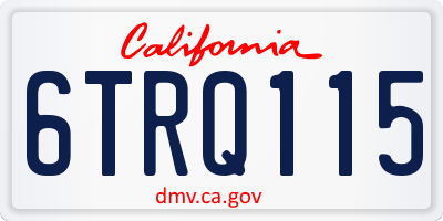 CA license plate 6TRQ115