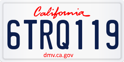 CA license plate 6TRQ119