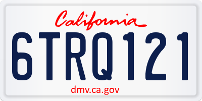 CA license plate 6TRQ121