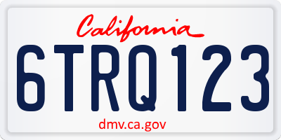 CA license plate 6TRQ123