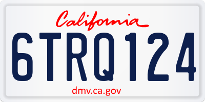 CA license plate 6TRQ124