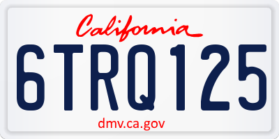 CA license plate 6TRQ125