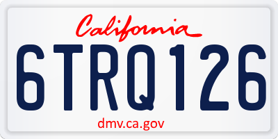 CA license plate 6TRQ126