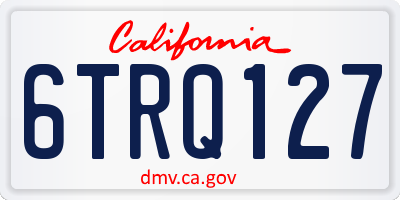 CA license plate 6TRQ127