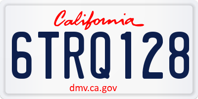 CA license plate 6TRQ128