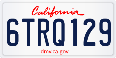 CA license plate 6TRQ129