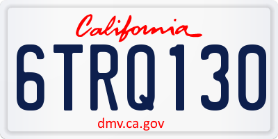 CA license plate 6TRQ130