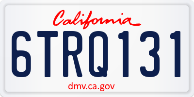 CA license plate 6TRQ131