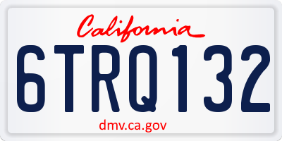 CA license plate 6TRQ132