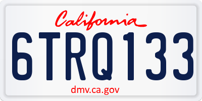 CA license plate 6TRQ133