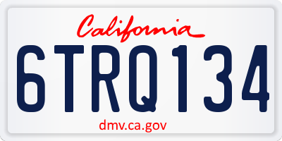 CA license plate 6TRQ134