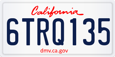 CA license plate 6TRQ135