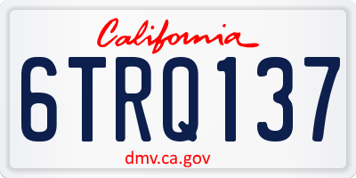 CA license plate 6TRQ137