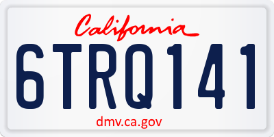 CA license plate 6TRQ141