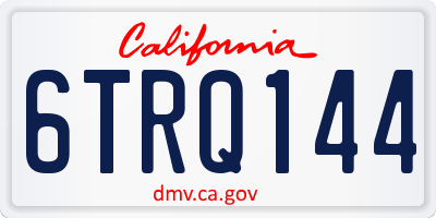 CA license plate 6TRQ144
