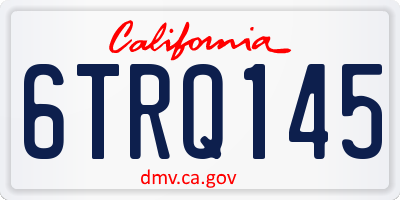 CA license plate 6TRQ145