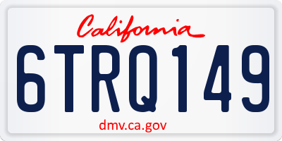 CA license plate 6TRQ149