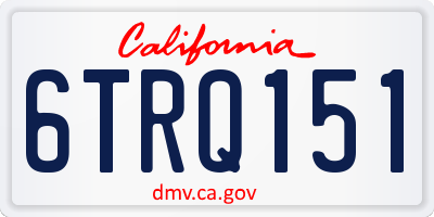 CA license plate 6TRQ151