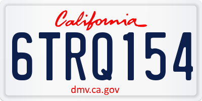 CA license plate 6TRQ154