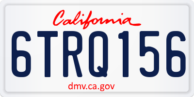 CA license plate 6TRQ156