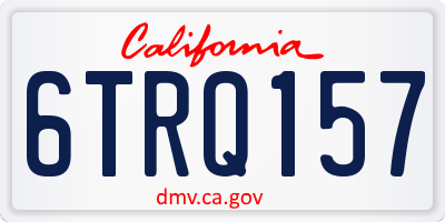 CA license plate 6TRQ157