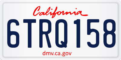 CA license plate 6TRQ158