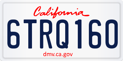 CA license plate 6TRQ160