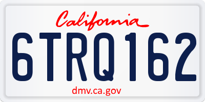 CA license plate 6TRQ162