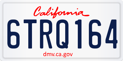 CA license plate 6TRQ164