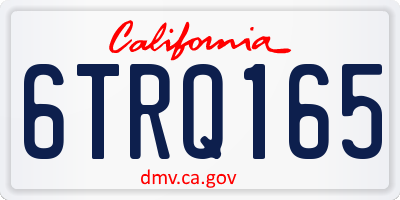 CA license plate 6TRQ165