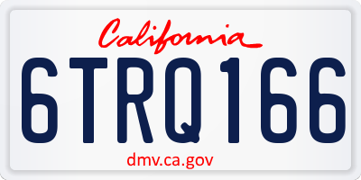 CA license plate 6TRQ166